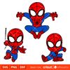 Baby Spiderman Bundle Svg, Cute Spiderman Svg, Spiderman Face Svg, Superhero Svg, Cricut, Silhouette Vector Cut File.jpg