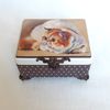 Wooden box with a painted cat . Brown jewelry box13.jpg