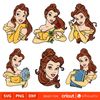 Belle SVG Bundle, Beauty and the Beast Svg, Princess Svg, Disney Svg, Cricut, Silhouette Vector Cut File.jpg