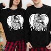 Aesthetic Skeleton Lesbian Couple Sweatshirt, Queer Love Apparel,Lesbian Bridal Party Outfit,Cute Gay Valentine Gift,Hugging Skeletons Shirt - 4.jpg