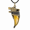 Men's pendant brutal cool Wolf fang pendant Big Amulet necklace gold brass Wolf Animal necklace Baltic Amber White yellow Unique jewelry handmade gift Men boyfr