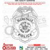 Glens Falls Police New York, Police Badge, Black white, SVG, DXF, Vector File, CNC Router, Cricut, Laser Engraving, Without Badge Number.jpg