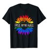 Free Mom Hugs Gay Pride LGBT Daisy Rainbow Flower Hippie T-Shirt.jpg