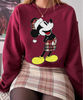 Retro Mickey Mouse Red Plaid Santa Hat Sweatshirt  Walt Disney World T-shirt  Mickey's Verry Merry Christmas 2022  Disneyland Trip Gift - 1.jpg