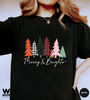 Ladies Merry Bright Christmas Shirt, Women Christmas Tree Shirt, Cute Christmas Shirt, Women Holiday Shirt - 6.jpg