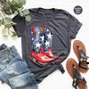 4th of July Shirt, Patriotic TShirt, Cowboy Boots T Shirt, Graphic Tees for Women, Fourth of July, Freedom Girls T-Shirt, Country Clothing - 2.jpg