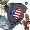 Cute 4th of July Tshirt, Happy Independence Day, American Flag Shirt, Heart Graphic Tees for Women, Liberty Gifts, Patriotic Vneck T Shirts - 2.jpg