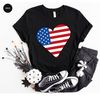 Cute 4th of July Tshirt, Happy Independence Day, American Flag Shirt, Heart Graphic Tees for Women, Liberty Gifts, Patriotic Vneck T Shirts - 3.jpg