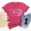 Play for a Cure Breast Cancer Shirt, Volleyball Shirts to Support Breast Cancer Patients, Breast Cancer Ribbon Shirt, Cancer Survivor Gift - 2.jpg