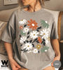 Retro Flowers Tshirt, Boho Wildflowers, Floral Nature Shirt, Oversized Tee, Vintage, Womens Graphic Tshirts, Graphic Tees - 1.jpg