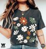 Retro Flowers Tshirt, Boho Wildflowers, Floral Nature Shirt, Oversized Tee, Vintage, Womens Graphic Tshirts, Graphic Tees - 2.jpg