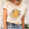 Think Happy Thoughts, Sunflower Tee, Wildflower Tshirt, Wild Flowers Shirt, Floral Tshirt, Gift for Women, Ladies Shirts, Best Friend Gift - 1.jpg