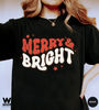 Comfort Colors merry and bright Christmas t-shirt, Holiday t-shirt, cute christmas t-shirt, Christmas shirt, Retro christmas tee - 3.jpg