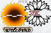 Sunflower Welcome Sign SVG Laser Cut Files Sunflower Door Hanger SVG Sunflower SVG Glowforge Files 3.png