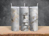 Custom White Marble Tumbler, Custom White Marble Skinny Tumbler.Jpg