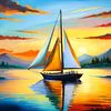 Abstract sailboat painting 3d modern oil painting on canvas.png