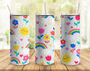 Girls Flowers And Rainbows 20oz Straight Tumbler Wrap Seamless Design PNG.jpg