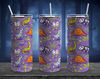 Kids Halloween Dinosaurs 20oz Straight Tumbler Wrap Seamless Design PNG.jpg