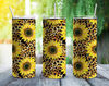 Sunflowers Animal Print Tumbler, Sunflowers Animal Print Skinny Tumbler.Jpg