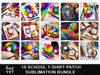 Back To School T-Shirt Design Bundle  School TShirt Print  Rainbow School  Shirt Print Design  School TShirt Sublimation Background - 1.jpg