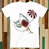 I Love Sharks Gift Funny Shark Flying With a Parachute T Shirt Adult Unisex Men Women Retro Design Tee Vintage Top A4735 - 1.jpg