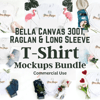 T Shirts mockups Bundle Bella Canvas 3001, raglan long sleeve mockups tees bundle commercial use digital products free 1.jpg