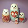 A cute matryoshka doll in the shape of bears and a cute penguin  (21).jpg