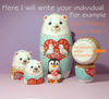 A cute matryoshka doll in the shape of bears and a cute penguin  (16).jpg