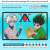 Anime-Inspired Gon and Kilua Embroidery Design File main image - This anime embroidery designs files featuring Gon and Kilua from Hunter X Hunter. Digital downl