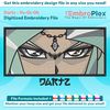Anime-Inspired Dartz Embroidery Design File main image - This anime embroidery designs files featuring Dartz from Yu-Gi-Oh. Digital download in DST & PES format
