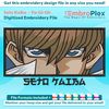 Anime-Inspired Seto Kaiba  Embroidery Design File main image - This anime embroidery designs files featuring Seto Kaiba from Yu-Gi-Oh. Digital download in DST &