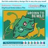 Cartoon-Inspired Bulbasaur Embroidery Design File main image - This anime embroidery designs files featuring Bulbasaur from Pokemon. Digital download in DST & P