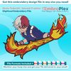 Swoosh-Inspired Shoto Todoroki Embroidery Design File main image - This Swoosh embroidery designs files featuring Shoto Todoroki from Swoosh. Digital download i
