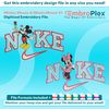 Swoosh-Inspired Mickey Mouse & Minnie Mouse Embroidery Design File main image - This Swoosh embroidery designs files featuring Mickey Mouse & Minnie Mouse from 