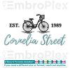 Nostalgic Cornelia Street Bike Embroidery Design File main image - This embroidery designs files featuring Nostalgic Cornelia Street Bike from cities and countr