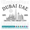 Dubai Skyline Embroidery Design File main image - This embroidery designs files featuring Dubai Skyline from coutries. Digital download in DST & PES formats. Hi