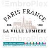 Paris France Embroidery Design File main image - This embroidery designs files featuring Paris France from Cities and Countries. Digital download in DST & PES f