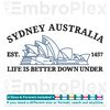 Sydney Australia Embroidery Design File main image - This embroidery designs files featuring Sydney Australia from Cities and Countries. Digital download in DST