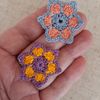 Crochet small flower pattern, Crochet daisy pattern, detailed pattern pdf, Floral applique DIY, tutorial beginners