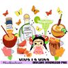 Frida, Mexican doll, margarita, Paloma, tequila, butterflies, Michelada PNG, 12x12 image, digital downloadable file - 1.jpg
