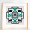 cat cross stitch pattern vintage design