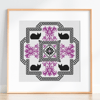 lace cat cross stitch pattern digital