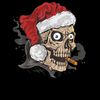 Santa Claus Christmas Skull Smoking Cigars Men Red Hat Gift 3.jpg