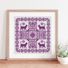 cat cross stitch pattern monochrome