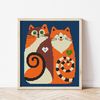 cute red cats cross stitch pattern