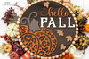Hello Fall SVG - Fall Wreath SVG - Laser Cut Files - Leopard Print Pumpkin SVG - Welcome Sign Svg - Front Door Sign - Glowforge Files