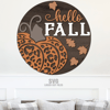 Fall Pumpkin Door Hanger SVG - Laser Cut Files - Leopard Print Pumpkin SVG - Welcome Sign Svg - Front Door Sign - Glowforge Files