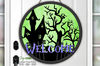 Haunted Mansion SVG - Laser Cut Files - Halloween Door Hanger SVG - Spooky SVG - Halloween Decor - Front Door Sign - Round Wood Sign - Welcome Sign SVG - Glowfo