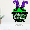 Witch SVG - Halloween Door Hanger SVG - Laser Cut Files - Halloween SVG - Witch SVG - Cauldron Svg - Welcome Sign Svg - Welcome Witches Svg - Front Door Sign -
