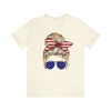 All American Girl Blonde Graphic Tee 4th of July Mom Messy Bun Tshirt Independence Women's Freedom Shirt USA Flag Red White Blue Live Free - 4.jpg